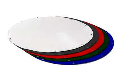 Produktbild von Runde PVC LKW-Plane mit Ösen 600 g/m² – Wasserdichte Abdeckplane für Pools, reißfest, UV- und winterfest (Grau RAL7042, 500 cm)