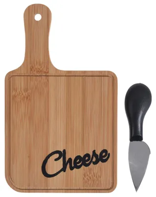 Käsebrett-Set aus Holz mit Messer, 19x12 cm