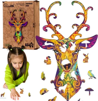 Produktbild von Holzpuzzle Hirsch Wildtierpuzzle Pua3-00730