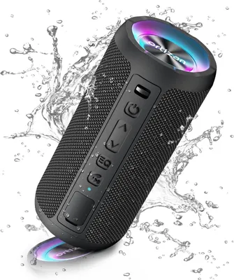 Produktbild von mit Licht, Musikbox Tragbarer Bluetooth Box mit IPX7 wasserdicht, Dualen Bass-Treibern, 30h Akku, Freisprechfunktion für Phone, Draußen, Beidhändig