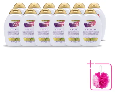 Immagine prodotto di 12 flaconi di shampoo OGX per capelli colorati, 385 ml ciascuno - confezione risparmio - 12 pezzi
