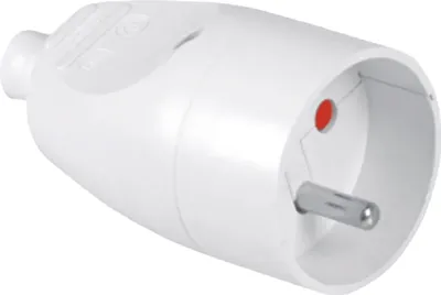 Image de ABEX Prise de courant portable avec mise à la terre Blanc GN-171