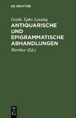 Produktbild von Antiquarische und epigrammatische Abhandlungen