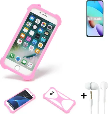 Produktbild von K-S-Trade Bumper + Kopfhörer kompatibel mit Xiaomi Redmi Note 11 4G Handy Hülle Schutzhülle Silikon Schutz Hülle Cover Case Silikoncase
