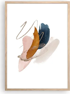 Produktbild von Gerahmtes Poster - Rahmen in heller Eiche - Die Farben Abstraktion Stück - 50x70 cm - Wand Bild - Wanddeko - Wandbilder - Kunstposter - Wandposter - Bilderrahmen - Bilder - P2NPA50x70-5100