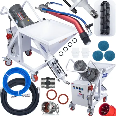 Produktbild von Rosfix MultiSpray PRMS3.7 – Elektrische Sprühmaschine für Putz, Mörtel, Farbe | 3,7kW, 80L Tank, 35L/min | Abdichtung, Korrosionsschutz