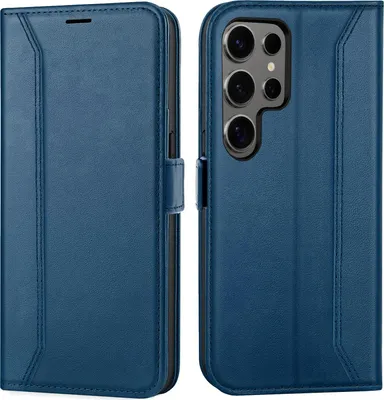 Obrázek produktu pro Pouzdro na mobilní telefon pro Samsung Galaxy S24 Ultra cover flipové pouzdro skládací pouzdro ochranný kryt, modré
