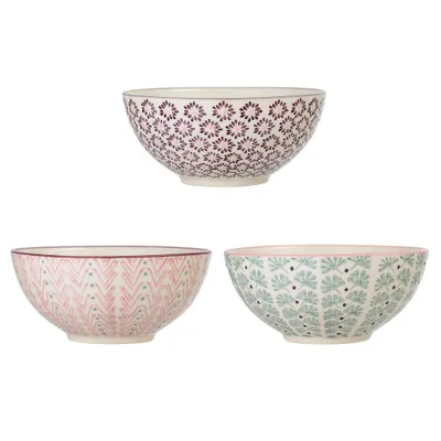 Produktbild von Bloomingville Maya Schale Violett Steingut Ř 16,5 cm 3er Set