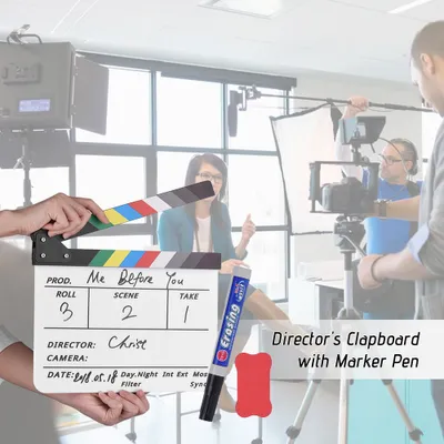 Obrázek produktu pro Profesionální akrylový šindel, suchá mazací hmota, televizní film, filmový režisér, akční scéna, skládací tabule, břidlicová tabulka s fixem a gumou