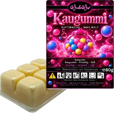 Produktbild von WonderWax Duftwachs Wax Melts für Duftlampe, 6 Würfel Duftmelt Wachsmelt Sojawachs Duftwachs Würfel für Raumdüfte, Wachs Duftöl Winter Indoor Schmelzen für Aromalampe Kaugummi