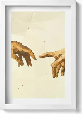 Produktbild von Die Erschaffung von Adam– Wandbild mit Rahmen – Gerahmtes Bild  – Wanddekoration – 20x30 cm – Weiß
