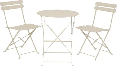 Immagine prodotto di Set da pranzo bianco - 1 tavolo - 2 sedie - in metallo