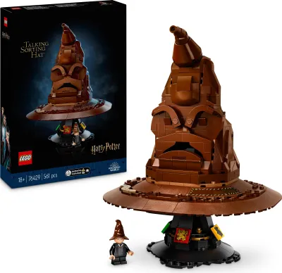 Produktbild von LEGO Harry Potter Der Sprechende Hut, Hogwarts-Modell für Erwachsene, Film-Geschenk für Frauen, Männer, Mama und Papa, mit zufälligen 31 Klangkombinationen, sortiert dich in dein Hogwarts Haus 76429