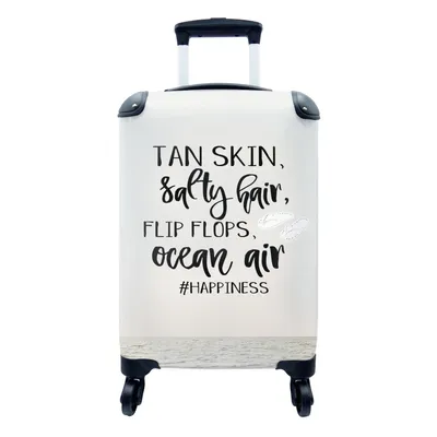 Produktbild von MuchoWow® Koffer Handgepäck Trolley Rollkoffer Kleine Reisekoffer mit 4 Rollen - Sommer - Meer - Zitat - Cabin Size < 55x40x23 cm & 55x40x20 cm - Fotokoffer - Kabinenkoffer - Boardgepäck - Reise-Box - Reisekoffer - Reisegepäck - Koffer mit Bild - Trolley für Kinder
