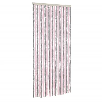 Produktbild von Fliegenvorhang Silbergrau und Rosa 100x200 cm Chenille