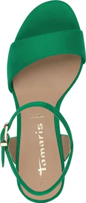 Produktbild von Tamaris Damen Sandale Sandalette Stoff weiche Haptik 1-28028-42, Größe:37 EU, Farbe:Grün