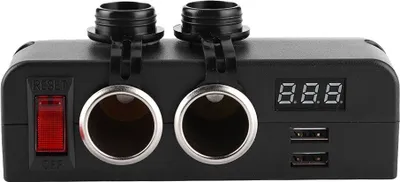 Obrázek produktu pro Rozdělovač zásuvek zapalovače 3 v 1 Multifunkční USB nabíječka do auta Napájecí adaptér s voltmetrem