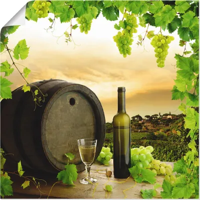 Produktbild von ARTland Poster Wein Trauben Reben Weinberg Größe: 30x30 cm