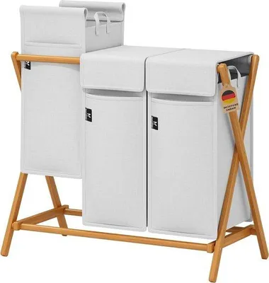 Produktbild von Bambus-Waschbox 3-Ebenen 150 Liter Helle Beige