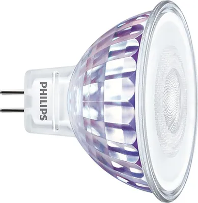 A close-up studio shot of a Philips LED light bulb.