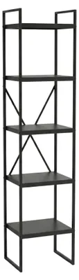Imagen del producto de Estantería de metal, 27 x 27 x 130 cm, 5 estantes, color negro