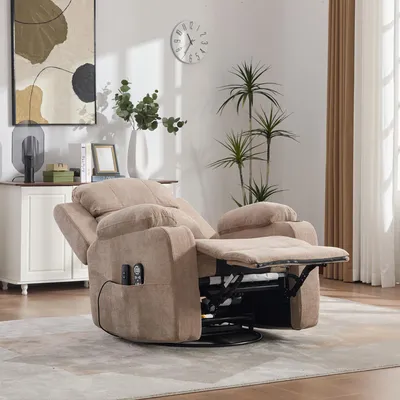 Produktbild von Elektrischer 360° drehbarer Relaxsessel, taupe, mit, massage-, und, wärmefunktion