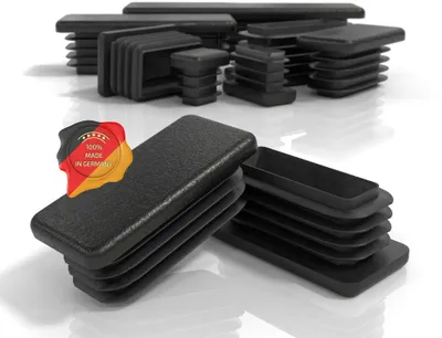 Produktbild von PD® Lamellenstopfen 60x40 mm Rechteckrohr - Endkappen schwarz | 20 Stück