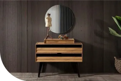 Produktbild von Designer Luxus Echtholz Kommode Braune Aufbewahrungskommode Modern