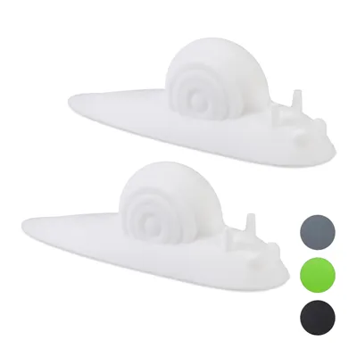 Produktbild von relaxdays 4 x Türstopper Schnecke weiß