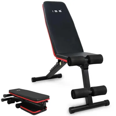 Image de Banc d'haltères - Banc de musculation réglable - 7 positions du dossier - Acier - Noir