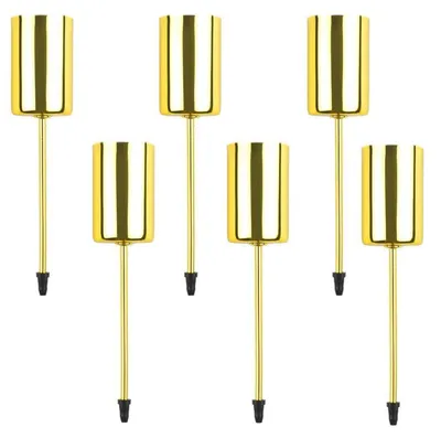 Immagine prodotto di Candele decorative per l'Avvento, set da 6, colore oro, diametro 2,5 cm, metallo, lunghezza del supporto: 7 cm
