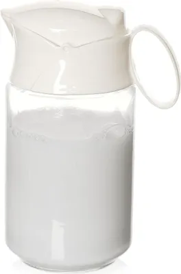 Immagine prodotto di Brocca per il latte in vetro con manico e coperchio a molla per una misurazione precisa
