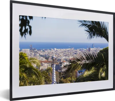 Produktbild von MuchoWow® MuchoWow® Gerahmtes Poster Park - Barcelona - Spanien 40x30 cm - Poster mit zchwarzem Bilderrahmen - Bilderrahmen - Poster im Rahmen