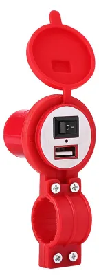 Immagine prodotto di Presa USB universale per moto, presa di alimentazione per cellulare, impermeabile, rosso