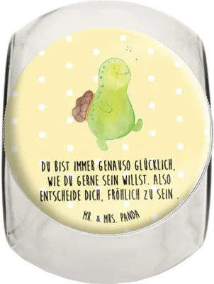 Produktbild von Mr. & Mrs. Panda Kaffeedose Schildkröte Pfeifen XL 2000ml - Gelb Pastell - Geschenk, Aufbewahrungsdose, Glück, Lebensfreude, Trennung, aufbewahrungsglas, Schildkröten