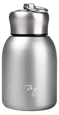 Produktbild von Mini Thermosflasche - Vakuumisolierte Wasserflasche - Auslaufsicher - Silber