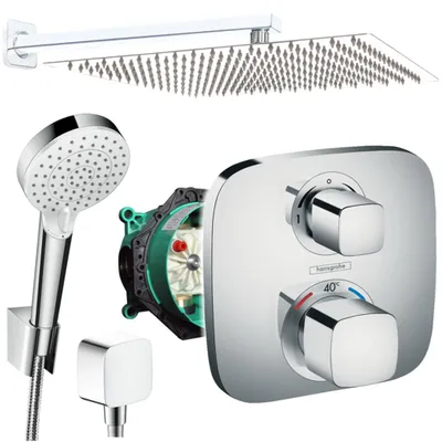 Produktbild von Hansgrohe und Jowi Unterputz Duschsystem Ecostat E Thermostat, Unterputz Duscharmatur mit 360mm Kopfbrause