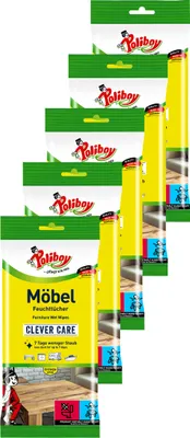 Produktbild von Poliboy Reinigungstücher Möbel Staubmeister 5er Set - Inhalt 120 Stück, Reinigung Pflege
