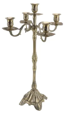 Immagine prodotto di Candeliere vintage in bronzo, a 5 braccia, altezza 65 cm