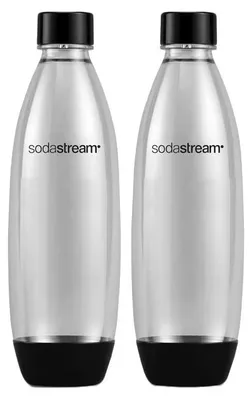 Obrázek produktu pro SodaStream 1741260410, Lahev na sycení CO2, Černá, Průhledná, 1 l, 2 kusů, 170 mm, 85 mm