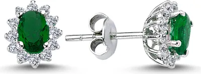 Produktbild von Entourage Diamant Oval Smaragd Ohrringe 585`er Weißgold