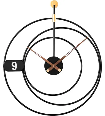 Produktbild von MPM-Quality Anity Wanduhr Metall Schwarz 50,4 x 58,2 cm lautlos