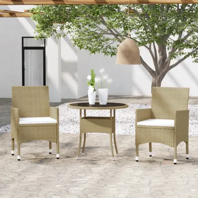 Image de Maison Exclusive - Ensemble de salon de jardin 3 pièces en rotin synthétique beige