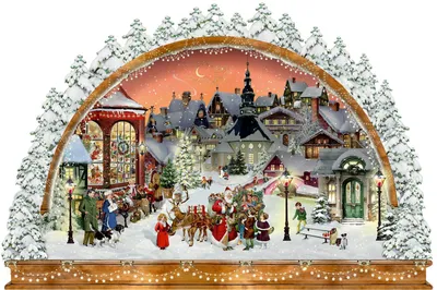 Produktbild von A3-Wand-Adventskalender - Nostalgischer Lichterbogen