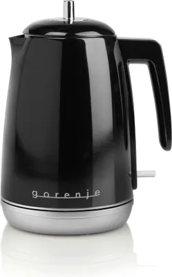 Produktbild von Gorenje K15RLBK Wasserkocher RetroLine Schwarz, 1,7 L Fassungsvermögen, 2200 W