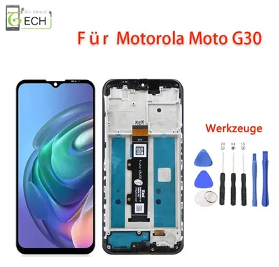 Produktbild von Für Motorola Moto G30 XT2129 LCD Display Rahmen Touchscreen Schwarz