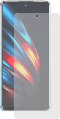 A screen protector is placed over a smartphone screen.
