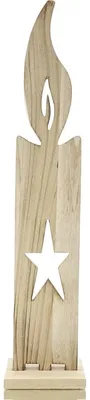 Produktbild von Riffelmacher Weihnachtsdeko Riesen-Aufsteller Kerze Natur 71 cm - Holz