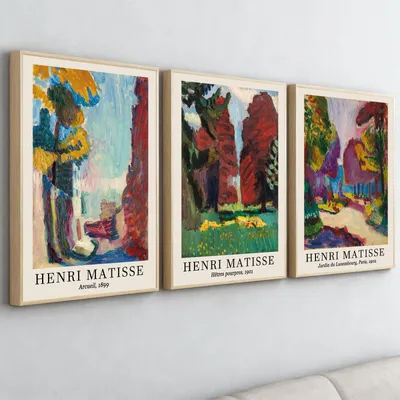 3er-Set abstrakte gerahmte Kunstdrucke, 40x60 cm, modern