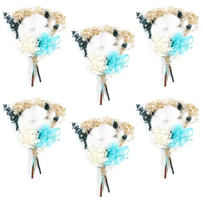 Mini-Trockenblumensträuße, 6 Stück, 18–20 cm, Wildblumen, für Deko & DIY